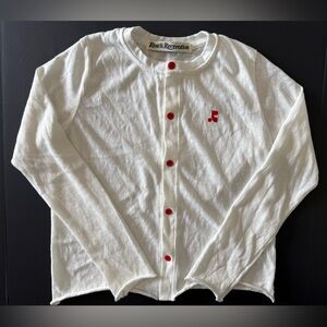 Rest & Recreation White Cardigan with Red Logo – Women’s Medium